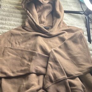 Zara Tan Brown Hooded Sweatshirt